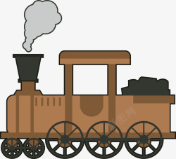 火车头运煤火车棕色素材
