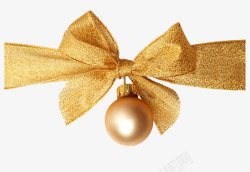 珍珠吊坠的金色蝴蝶结素材