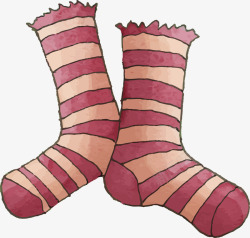 冬季卡通红色袜子素材