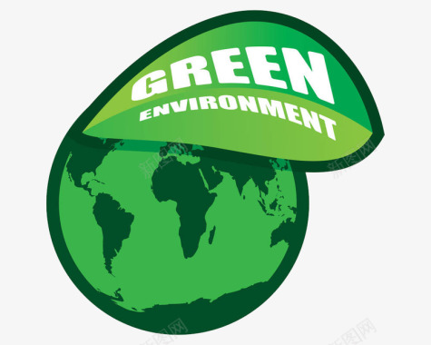 绿色地球生态环保图标图标