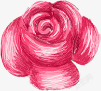 春天红色手绘玫瑰素材