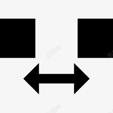 两个正方形符号双箭头指向双方图标图标