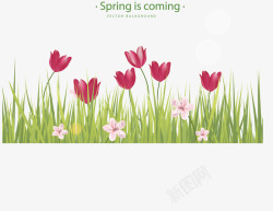 春天来了美丽春花矢量图素材