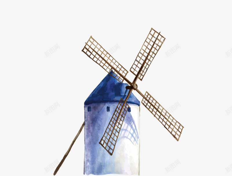 荷兰风车png免抠素材_88icon https://88icon.com 画 荷兰风俗风景 风车 风车手绘