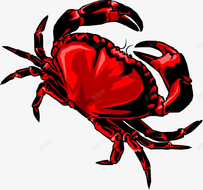 手绘螃蟹png免抠素材_88icon https://88icon.com 手绘 海产品 红色 螃蟹 装饰 食物