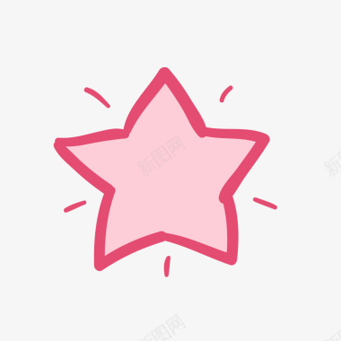 粉色手绘五角星元素矢量图图标图标