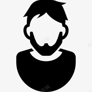 男性眼镜框人与LowBeard图标图标