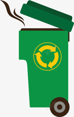 绿色扁平垃圾回收素材