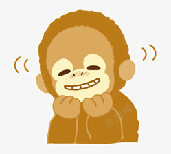 动物素描卡通卡爱的小猴子素材