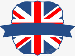 蓝色英国国旗图素材