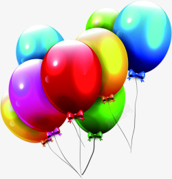 彩色卡通节日气球风光素材