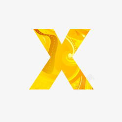 金黄色字母X素材