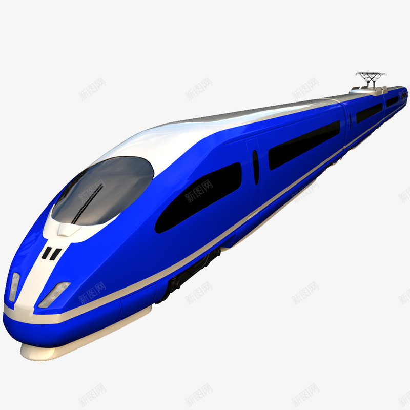 蓝色高铁png免抠素材_88icon https://88icon.com 交通工具 和谐号 火车 蓝色列车 蓝色高铁 高速列车 高速火车 高铁