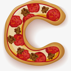 美味披萨字母C素材