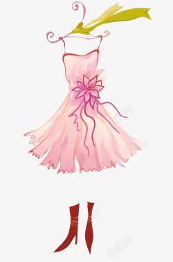粉色的裙子矢量图素材