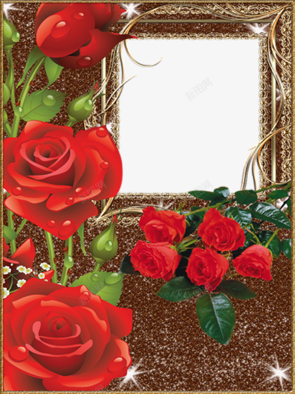 红玫瑰鲜花背景相框png免抠素材_88icon https://88icon.com 玫瑰花 相框 红玫瑰 背景