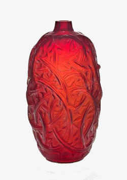 红色透明花瓶素材