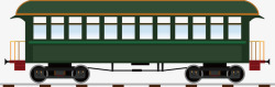 火车绿皮火车车厢矢量图素材