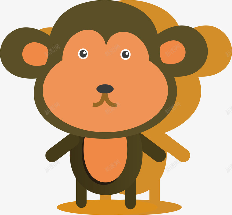 卡通小猴子矢量图ai免抠素材_88icon https://88icon.com 卡通猴子素材 棕色猴子素材 水彩 猴子矢量 猴子矢量素材 猴子素材 矢量动物 矢量图 矢量猴子