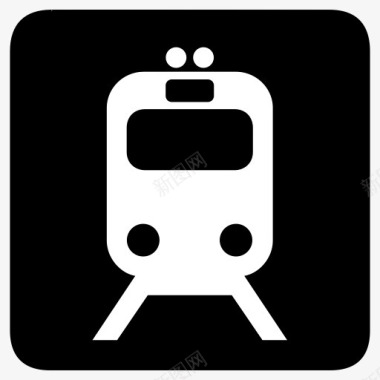轨道钢轨火车运输AIGA符号标志图标图标