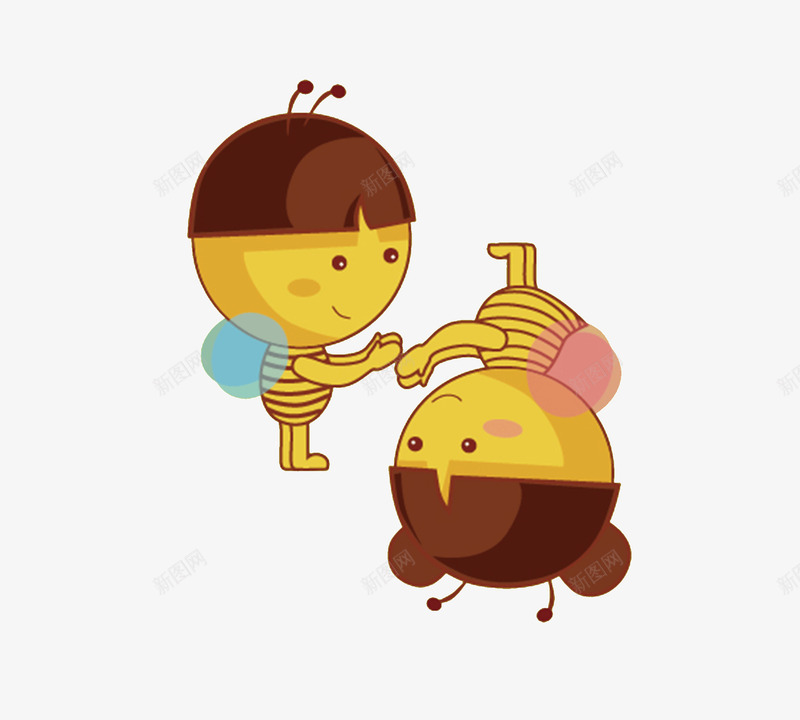 十二星座双子座png免抠素材_88icon https://88icon.com 十二星座 卡通 双子座 小蜜蜂 黄色