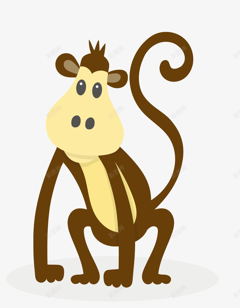 棕色卡通可爱的小猴子png免抠素材_88icon https://88icon.com 卡通 可爱 小猴子 棕色