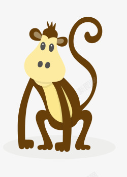 棕色卡通可爱的小猴子素材