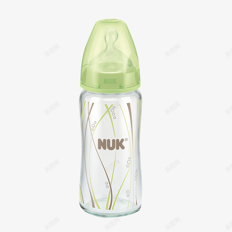 德国NUK绿色奶瓶png免抠素材_88icon https://88icon.com NUK新生儿奶瓶 产品实物 宽口绿色玻璃奶瓶