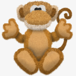 猴子毛绒玩具素材