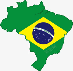 巴西符号地图扁平风格高清图片