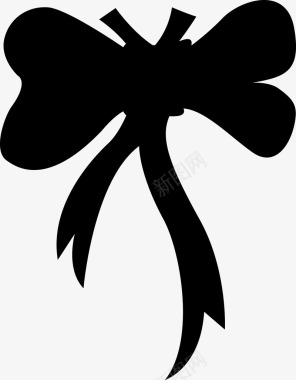 装饰品黑色蝴蝶结图标图标