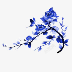 青色花朵素材