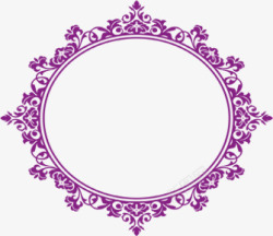 手绘婚礼紫色花纹素材