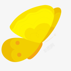 卡通黄色的蝴蝶昆虫矢量图素材