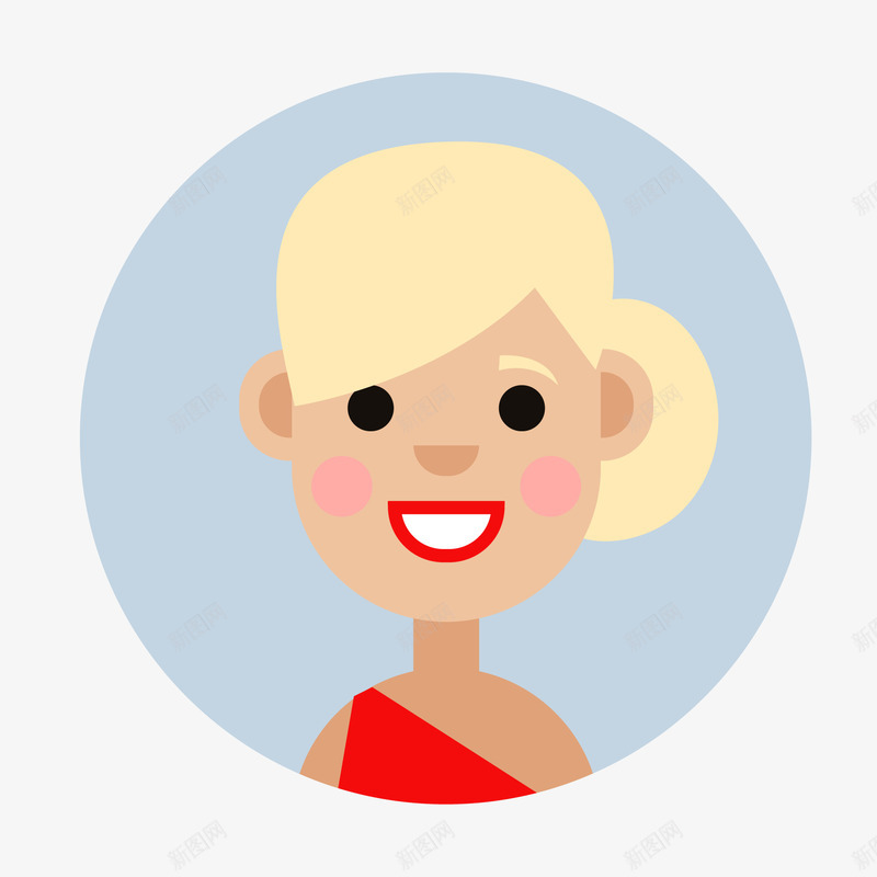 卡通圆形的用户头像矢量图ai免抠素材_88icon https://88icon.com 人物设计 卡通 圆形 女孩 用户头像 矢量图