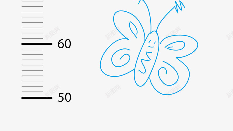 身高尺子矢量图eps免抠素材_88icon https://88icon.com 儿童身高 蝴蝶 身高尺子 矢量图