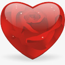 玫瑰水晶风格心形玫瑰图标图标