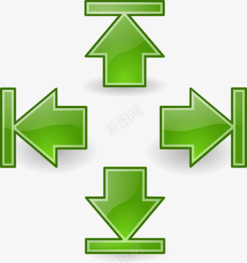 绿色四个方向的箭头图标图标