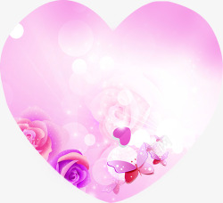 粉色爱心玫瑰背景素材