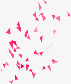 粉色碎片三角形七夕素材