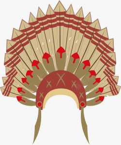印度人彩色羽毛头饰装饰图案素材