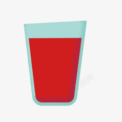 斜口椭圆形的玻璃杯里一杯扁平化素材