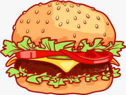 卡通美食汉堡包素材