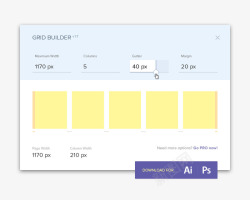 网格小部件UIPSD素材