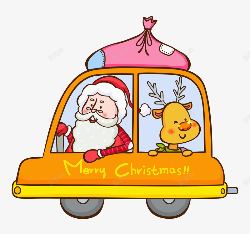 开车的圣诞老人png免抠素材_88icon https://88icon.com 卡通 商务 圣诞老人 壁纸 封面 彩色 手绘 插图
