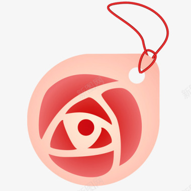 红色玫瑰图案徽章图标图标