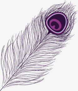 紫色迷你风格卡通羽毛素材