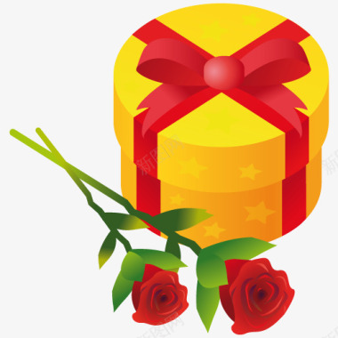 蝴蝶结花png玫瑰礼物图标图标
