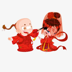 卡通古典中国风婚礼素材