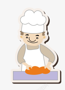 面包卡通厨师图标psd源文件图标